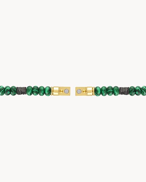 This Malachite and Hematite Bulova men's bracelet with This Malachite and Hematite Bulova men's bracelet with